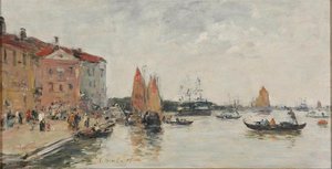 Venise Le Quai Et L'église San Biagio — Eugène Louis Boudin