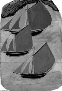 Three Grey Sailed Ships — Alfred Wallis, Modernism
