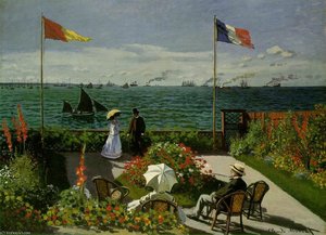 Terraza Junto Al Mar En Sainte-adresse — Claude Monet, Impressionismo Francés