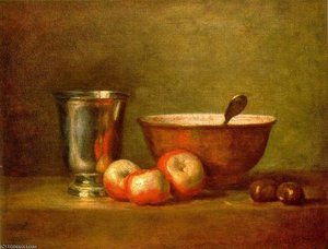 The Silver Goblet - Oil On Canvas — Jean-baptiste-siméon Chardin
