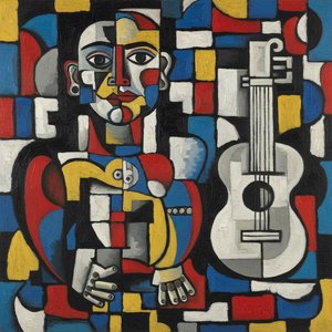 Rhythms Of The Fragmented Muse: A Primordial Symphony In Cubist Planes — Marc Duvallier, Cubist Expression
