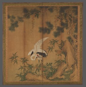 Crane, Pine, And Rock — Chen Chao-feng, Chinese Painting