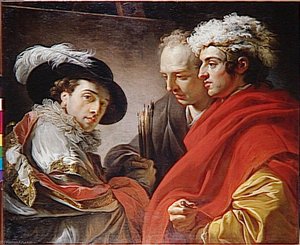 Portrait De Trois Hommes (l'artiste, L'architecte Rousseau Et Un Inconnu) — Fransoa Andre Vinsan