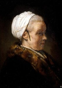 Study Of An Elderly Woman In A White Cap — Rembrandt Van Rijn, Dutch Golden Age