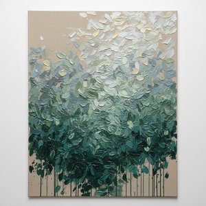 Ätherischer Aufstieg Grüner Schatten In Einem Singulären Impasto-meisterwerk — Christian Noiret