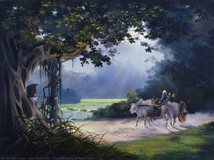Travelling By Bullock Cart — Soe Myat Min