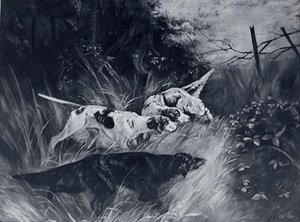 Three Dogs, (painting) — Lewis L Cross