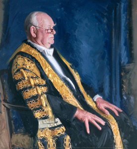 Viscount Ridley (b.1925), KG, GCVO, TD, DCL, Chancellor of the University of Newcastle upon Tyne (1989–1998)