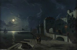 God's House Tower By Moonlight — Abraham Pether