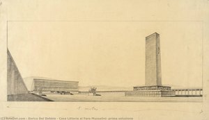 Casa Littoria Al Foro Mussolini: Prima Soluzione — Enrico Del Debbio, Rationalism