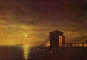 Moonlit Night. A Bathing Hut In Feodosia. — Ivan Konstantinovich Aivazovsky