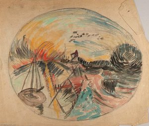 Study For Sun Setting, Denmark — William H. Johnson