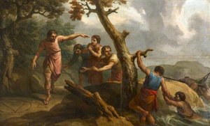Aristippus And His Companions After Being Shipwrecked, Seeing Mathematical Diagrams, Realise The Land Was Inhabited (a Set Of Three Decorative Wall Panels) — Antonio Zucchi