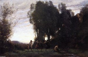 Circle Of Nymphs, Morning — Jean-baptiste-camille Corot, Impressionism