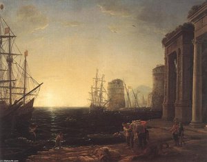 Harbour Scene At Sunset — Claude Lorrain (claude Gellée), Baroque Landscape