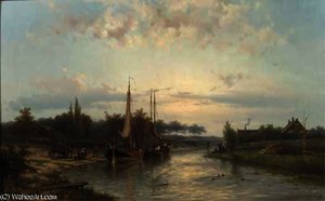 Unloading the riverbarges in summer