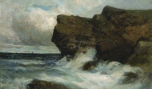 Ocean Cliffs, (painting) — Edward Mitchell Bannister