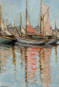 The Pink Sails At Honfleur — Georgina Moutray Kyle