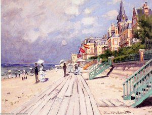 The Boardwalk At Trouville — Claude Monet, Impressionism