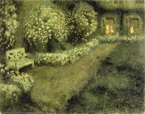 The White Garden In The Moonlight, Gergeroy — Henri Le Sidaner
