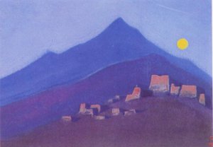 Moon Over Monastery In Mountains — Nicholas Roerich
