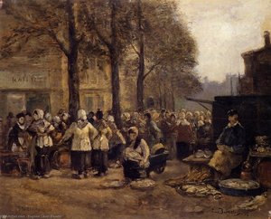 The Fish Market, Rotterdam — Eugène Louis Boudin