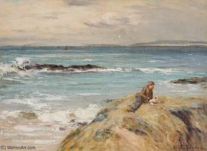 A Boy And His Dog On The Shore — Joseph Henderson