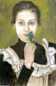 Girl With Violets — Stanislaw Wyspianski