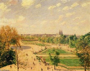 The Tuileries Gardens - Morning, Spring, Sun — Camille Pissarro, Impressionism