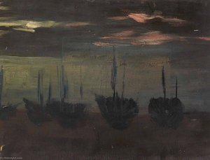 Ships In Moonlight — Alice Pike Barney