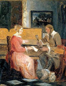 Man and Woman in an Interior Playing Music