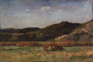 Untitled (landscape With Cows Grazing, Hills) — Edward Mitchell Bannister