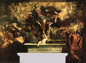 Die Aufnahme Marias — Tintoretto (jacopo Comin)