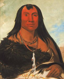 Cháh Ee Chópes, Four Wolves, A Chief In Mourning — George Catlin
