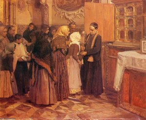 Kissing The Relic — Joaquín Sorolla Y Bastida, Impressionist Realism