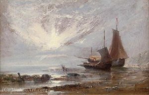 Loading The Boats At Low Tide — Edwin Hayes