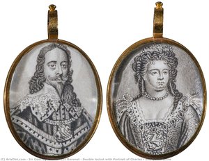 Double Locket With Portrait Of Charles I And Queen Anne — Sir Godfrey Kneller, 1st Baronet, Baroque Portrait Painting