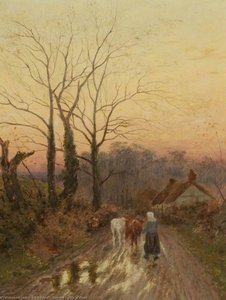Driving Cattle At Dusk — John Crane