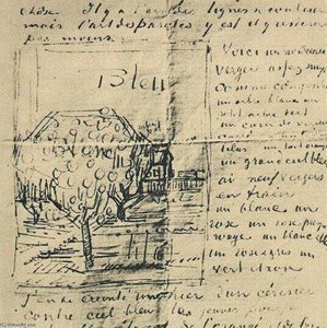 Orchard And House With Orange Roof — Vincent Willem Van Gogh
