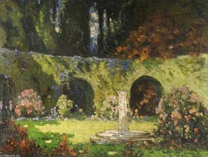In An Old-world Garden — Thomas E Mostyn