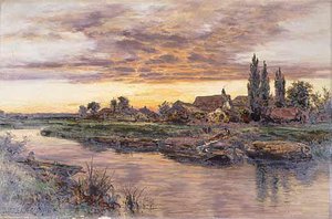Sunset On The Severn — R.a Benjamin Williams Leader