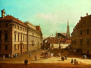 A View Of The Lobkowicz Palace In Vienna — Bernardo Bellotto, Rococo