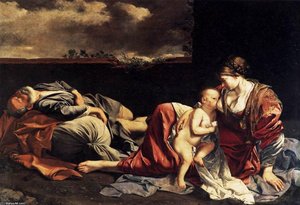Rest On The Flight Into Egypt — Orazio Gentileschi, Baroque