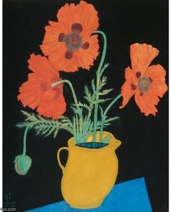 Les Pavots Dans Un Pot Jaune