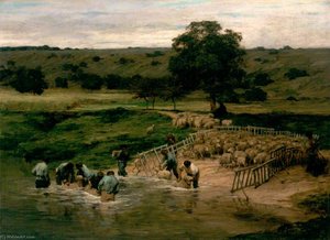 Le Lavage Des Moutons — Léon Augustin L'hermitte