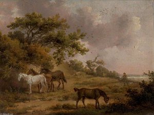 Landscape With Four Horses — George Morland