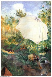 Garden In Grez Sketch — Carl Larsson