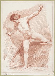 Naked Man With Arms And Legs Outstretched — Charles-andré Van Loo