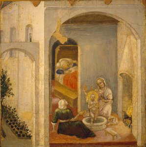 Scenes From The Legend Of Saint Nicholas Of Bari. The Birth Of The Saint — Gentile Da Fabriano