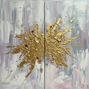 Radiant Gilded Fracture: A Monumental Study Of Spontaneous Gold And Ethereal Chaos — David Moreau